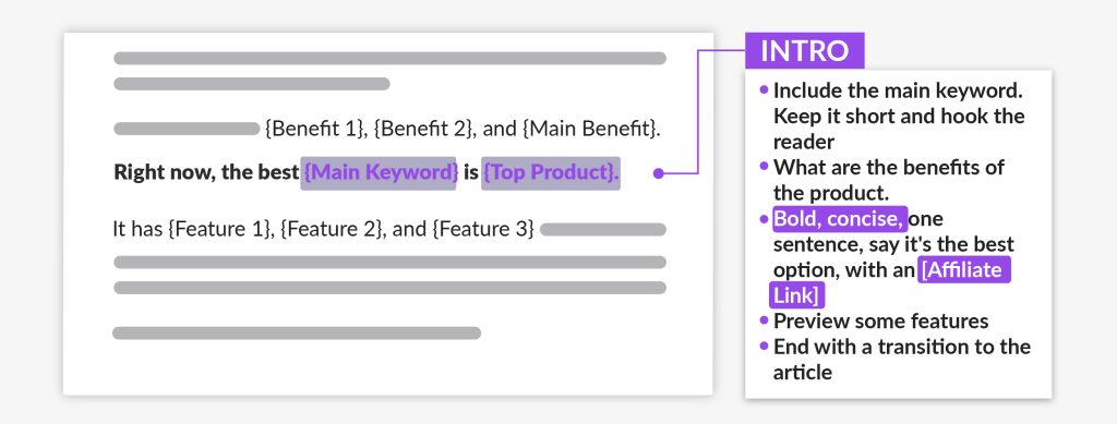 Product review intro parasite seo