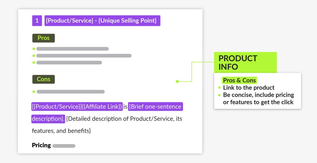 Product review product info parasite seo